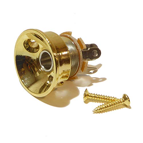 Telecaster electric guitar jack socket and plate in gold BigaMart