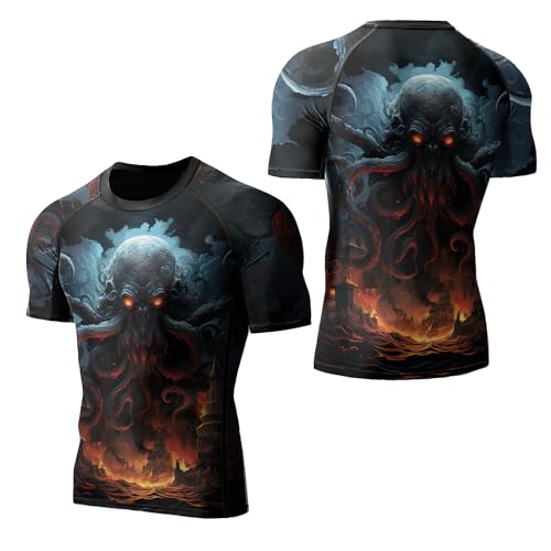 Ultra Soft Compression Shirt for Men, Rash Guard Men Jiu Jitsu Short Sleeve3