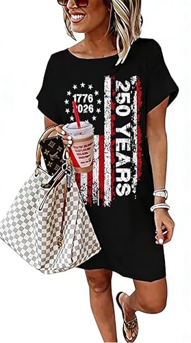 Image of Vintage Rock Country Music Dress for Women Rock Concert Band Graphic Tshirt Casual Letter Print Short Dress