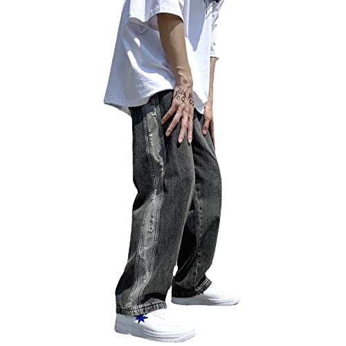 MAEHARRT Y2K Baggy Jeans for Men Y2k Clothing Star Graphic Hip Hop Pants Loose Goth Denim Casual Streetwear