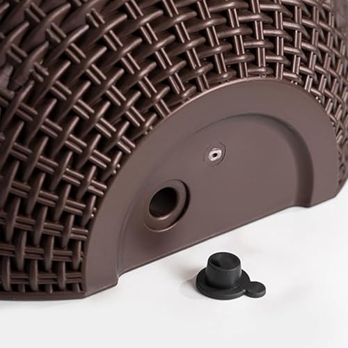 Fioriera sospesa in rattan, cestino semicircolare da parete per fiori, supporto decorativo per giardino, balcone, portico e recinzione, uso interno ed esterno