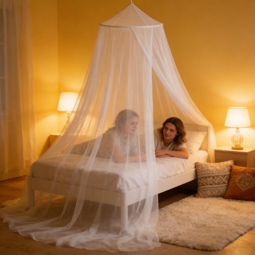 Cortinas para cama con dosel en forma de cúpula elegante para dormitorio de hotel y hogar 4