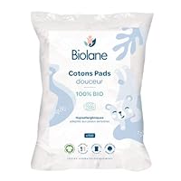 BIOLANE - Weiche Wattepads – Baby – 100% Bio – 150 Baumwolle – für empfindliche Haut – Wechsel & Toilette – ab der Geburt – hergestellt in Frankreich
