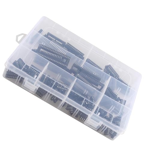 122pcs Assorted DIP IC Socket Square Solder Socket with Reliability Performances for Stable Signals Transmission