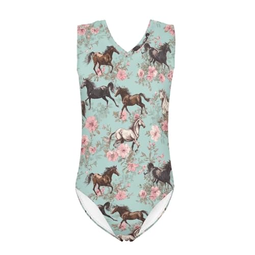 Image of Swimsuits for Girls 3-14 Summer Kids Bathing Suits Gymnastics Leotards One Piece Swimwear