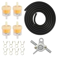 AOROPS Benzinschlauch Kit, Motorrad & Auto Kraftstofffilter mit 2m Benzinschlauch 6mm, 4 Benzinfilter, 8 Schlauchschellen, 4 Jahre Garantie