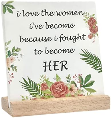 Urbcent Inspirational Desk Decor for Women Encouragement Quotes Gifts for Women Friends Motivational Signs Decorative 6"x6" Plaque Cheer Up Gifts for Girlfriend Wife