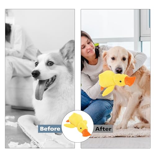 Anti Stress Ente für Hunde,Antistressente für Hunde,Interaktives Hundespielzeug Ente,Quietschspielzeug Kuscheltier Unzerstörbar,Hundekuscheltier,Stressente Spielzeug,Robustes Dog Toys für Mittlere