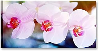 Quadri L&C ITALIA Orchidea Rosa - Quadro Moderno con Fiori 90 x 45 Stampa su Tela Canvas da Parete per Soggiorno Camera da Letto Cucina Bagno