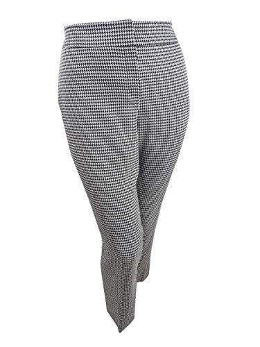 Kasper Women's Plus Houndstooth-Print Straight-Leg Dress Pants(22W, Black/White)