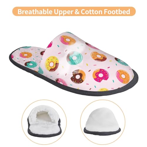 Donut Print House Slippers For Women And Men,Soft Slippers With Memory Foam,Non-Slip Indoor Home Shoes3