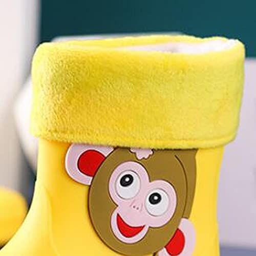 sfdgfhyf Outdoor Rain Boots for Kids Children Rain Shoes Boys and Girls Water Shoes Monkey Cartoon Character Rain Shoes (Yellow, 7.5 Toddler)4