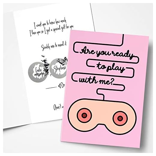 OpenMity Naughty scratch off gamer cards for him, funny anniversary cards for husband, gifts for gamer boyfriend, Valentines cards for boyfriend (Ready to play?)