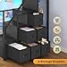 BTHFST Bunk Bed Twin Over Twin with Stairs, LED Lights Twin Bunk Bed with 2 Storage Drawers & 6 Fabric Drawers, Metal Twin Loft Beds with Guardrail & Stairs, Space Saving, Sturdy Frame for Teens