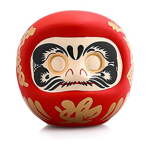 LGYKUMEG 4 Zoll Daruma Puppe Lucky Charm Fortune Ornament Home Decor Kollektiv Japanische Keramik Figuren- Kaltgussharz Cover