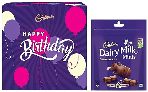 Image of Cadbury Birthday Celebrations Box, 430g & Cadbury Dairy Milk Chocolate Home Treats, 126g - Pack of 4