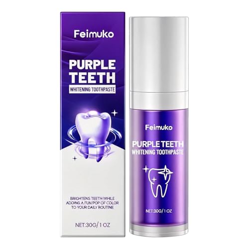 Purple Teeth Whitening Toothpaste,Zahnschaum für Weiße Zähne,Whitening Zahnpasta,Zahnreinigung für Einfache