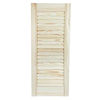 Proper Tools Louvre Door, Pine Wood, Vented Open, Ready to Paint Internal Louvre Cupboard Doors, Slatted Wardrobe Doors - 1406 x 594mm