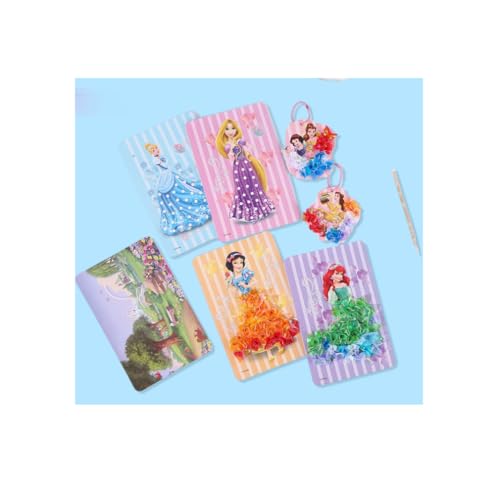 Image of TINY TOYS CO DIY Fabric Poke Fun Kits for Kids 4-8years Old Mess Free No Glue, No Scissors Craft Kits - 6 Designs, 2 Scenery (Fabric Poke Fun - Princess)