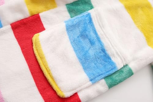 Image of Kids Hooded Bathrobe Girls Soft Plush Hooded Flannel Pajamas Sleepwear Boys Spa Robe
