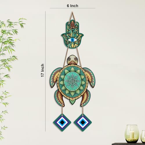 Image of Artvibes Decorative Sea Turtle Wall Hanging for Home Entrance | Nazar Battu MDF Wall Art | Vastu Inspired Decor for Living Room | Office | Hallway | Bedroom & Balcony | Gift Item (WH 8546N)