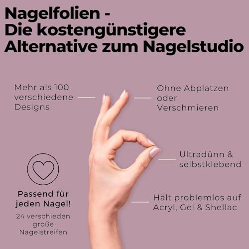 Original Miss Sophie Starterset I Selbstklebende Nagelfolien I Nagelaufkleber in Nude Babyboomer & French Tips I Kein Absplittern I Langer Halt I Schnelle & einfache Anwendung I Premium Nagellackfolie