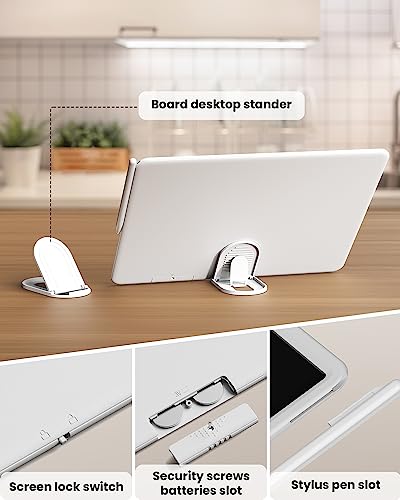 Tekfun Lcd Writing Board, 12" X 9" Portable Writing Tablet, Doodle Board Note Board With One-Key Erase And Portable Design For Kids, Students, Offices And Families, White #TOP5