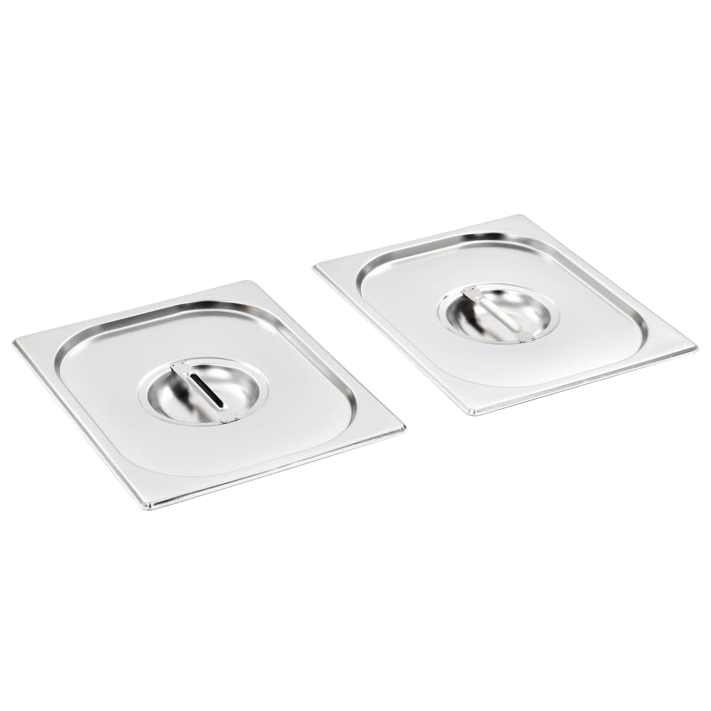 Pokrywka ze stali nierdzewnej do pojemnika GN 1/2 325 x 265 mm, 2 sztuki zapasowych pokrywek do podgrzewacza potraw, pojemnika do podgrzewania potraw, bufetu, gastronomii, kuchni, serwisu