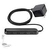 UltraPro Desktop Charging Station, 24W 6 Ft 4 Ports Power Strip, Multiport Charging Station, A Desktop Charger for iPhone 16 Series, 15 Series, iPad Pro, Braided Cord, Black, 54734