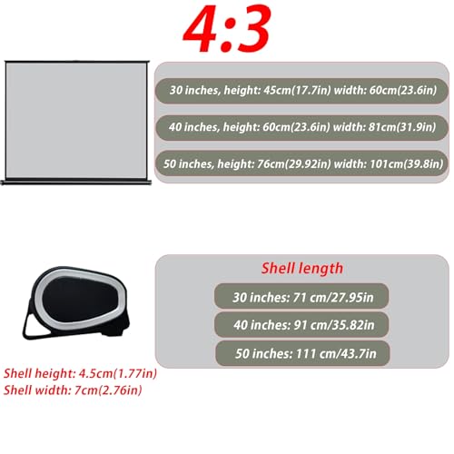 Pantalla de proyección retráctil manual 50" 4:3 miniatura 7