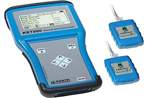 KURTH KE7200 Aktiver Netzwerktester mit 2 Remote-Einheiten KE7010, PC Software und Schutztasche, blau Cover