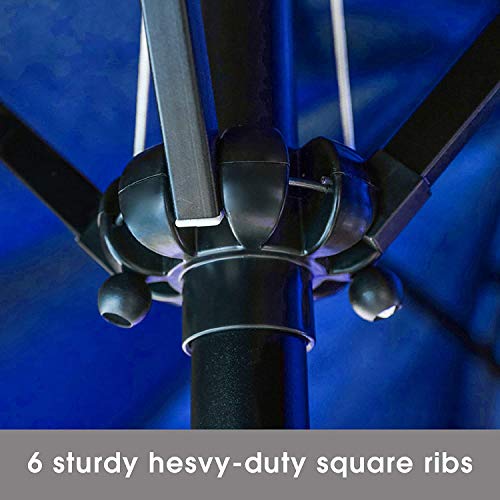 Image of LOKATSE HOME Ft Double Sided Outdoor Umbrella Rectangular Large with Crank for Patio Shade Outside Deck or Pool, 15 feet, Blue