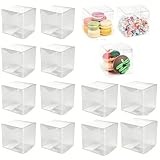 YOUNTHYE Lot de 40 Boîte Cadeau Transparente 10x10x10cm   Boîte Dragees Mariage et Macaron en PET   Cube Transparent pour Anniversaire, Baptême et Fête