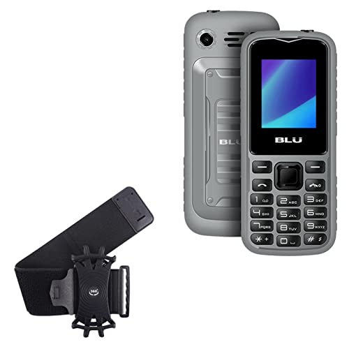 BoxWave Holster Compatible with BLU Tank Mini - ActiveStretch Sport Armband, Adjustable Armband for Workout and Running - Jet Black