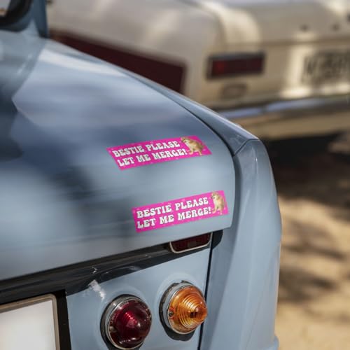 Image of 3 Pcs Bestie Let Me Merge Bumper Sticker, Funny Dog Cat Gen Z Meme, Bestie Please Let Me Merge Bumper Sticker, New Driver Stickers for Vehicle Decal for Car Truck Laptop Phone Helmet 5 inchx5 inch (Dog)