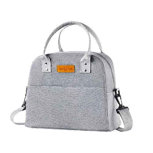 SLOSH Bolsa Porta Alimentos Térmica Comida Trabajo Almuerzo Hombres Niñas Niños Infantil Frio Calor Aislamiento Bolso de Mano Mujeres Aislado Térmico Oficina Yogurt (Gris10L)