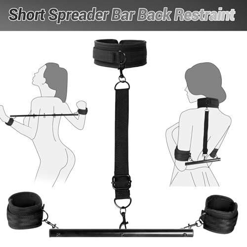Sevenup Spreizstange-Bondage-Sexspielzeug mit Halskragen, Handgelenk- und Knöchelfessel-Sets, BDSM-Bondage-Set, verstellbares Handschellen-Kragen für erwachsene Paare – Bild 8