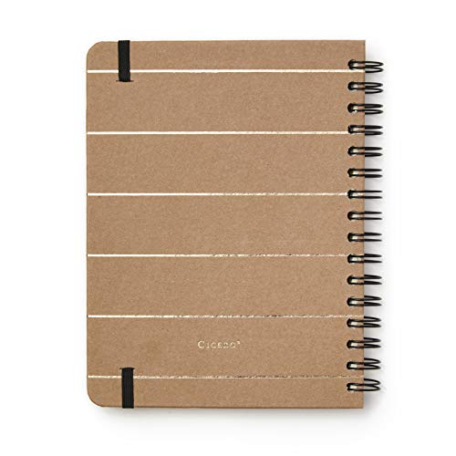 Planner Wire-o Kraft, Bege, Mensal e Semanal, 96 Folhas, Papel Pólen 80g/m², Tamanho A5 (Grande)