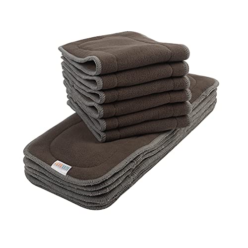 Alvababy Color Snaps Baby Cloth Diapers/Adjustable Washable Reusable/6 Pack With 12 Pcs 5-Layer Charcoal Bamboo Inserts 6Cm64-Ztn #TOP3
