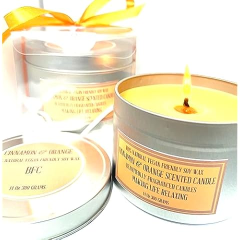 Cinnamon & Orange Scented Soy Wax Candle Cover