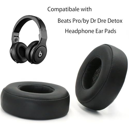 Replacement Ear Pads for Monster Beats by Dr. Dre Pro/Detox Pro - Black | Protein Leather Memory Foam Cushions, Easy Install Noise Isolation Earpads Compatible with Beats Pro Detox Headphones miniatura 3