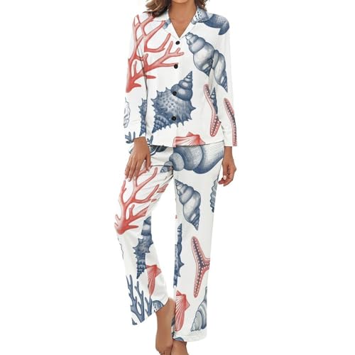 Pyjama grande taille femme avec haut boutonné simple pour un sommeil sans contrainte