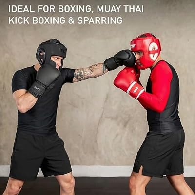 Elite Sports Boxing Headgear Men, Boxing Head Guard Sparring Gear, MMA Headgear Kickboxing Muay Thai Training Helmet, Protective Fighting Gear, Adjustable Face Protection