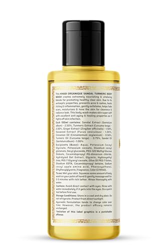 Image of Khadi Organique Sandal Turmeric Body Wash(SLS & PARABEN FREE) 210 ML