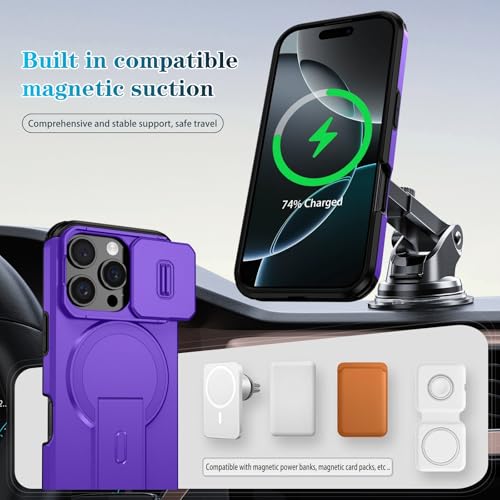 Coque magnétique iPhone 16 Pro Max antichoc avec anneau et cache objectif - 7