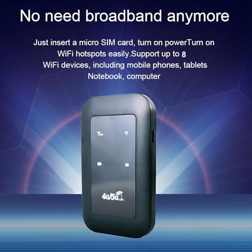 Image of LICAEVEY 4G WiFi Router, Micro SIM Card Slot 150Mbps 8 Users 2100mAh Battery Portable Mobile WiFi Hotspot, with High Speed Internet for Laptop Phone Computer Tablet (EU Standard)