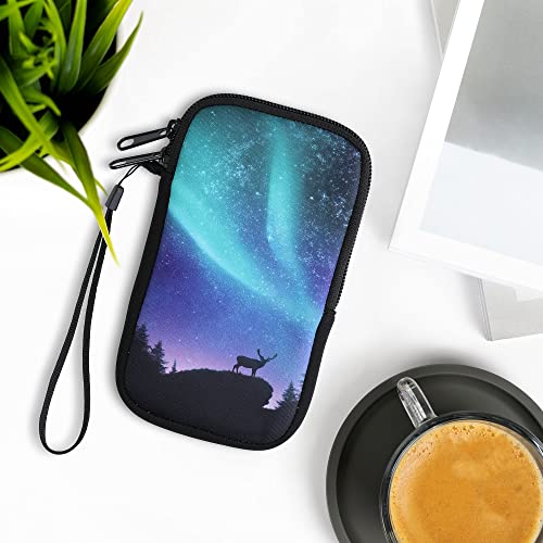 Kwmobile Neoprene Sleeve For Smartphone Size M - 5.5" - Shock Absorbing Pouch Case - Protective Phone Bag - Aurora Turquoise/Blue/Black #TOP1