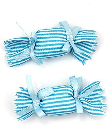 Patches 21Pcs Cloth Art Candy Shape Patches Handmade Padded Appliques for Headwear Crafts Decoration Accessories 2x6cm Clothing Repair Decoration Patches(Black)