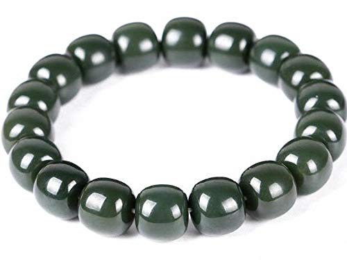 Jade néphrite vert bracelet Hetian Chine naturel sculpté Button 2#
