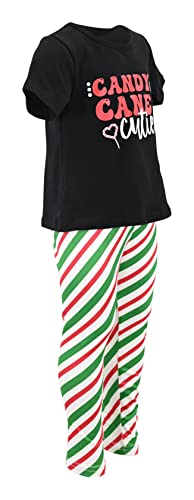 Image of Unique Baby 2 Piece Girls Printed Leggings Outfit with Short Sleeve Shirt Kid and Toddler Clothes Set